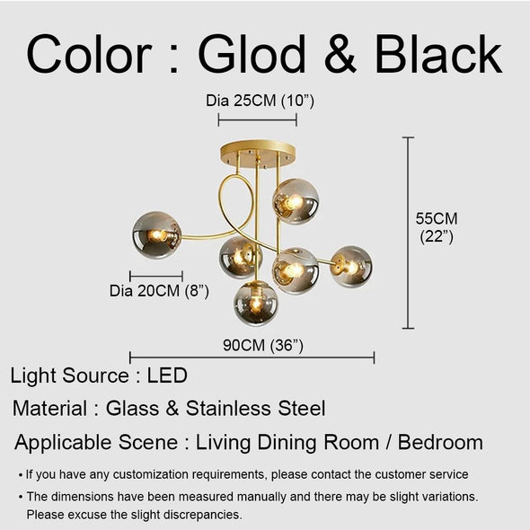 Geometrical Bubble Ball Chandelier for Living Dining Room Light Fixture