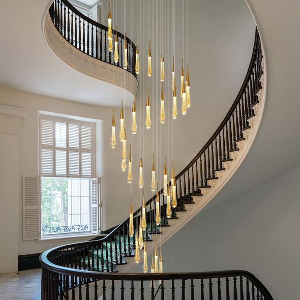 Modern Water Drop Chandelier Crystal Light Fixture for Living Room