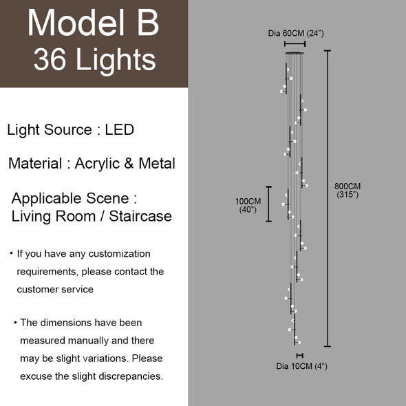 Nordic Small Ball Chandelier for Living Room Staircase Light Fixture