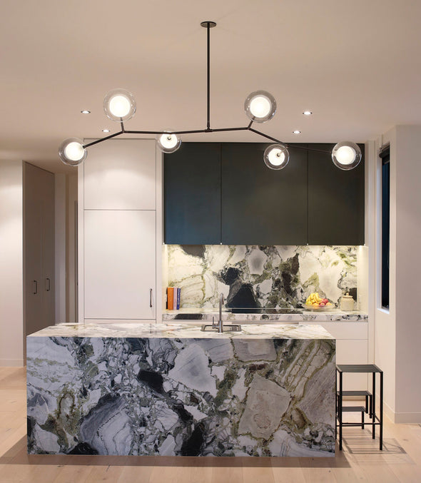 Modern Glass Ball Chandelier Led Hanging Pendant Lights with Bulbs for Staircase