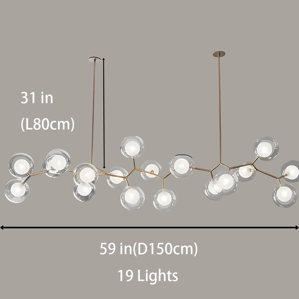 Modern Glass Ball Chandelier Led Hanging Pendant Lights with Bulbs for Staircase