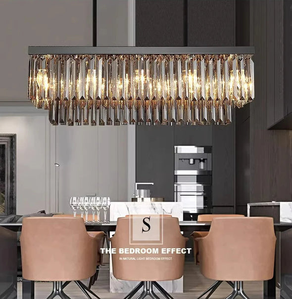Crystal Square Chandelier Modern Hanging Pendant Lights for Staircase