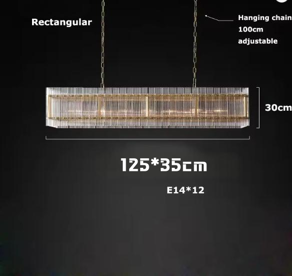 Modern Glass Square Chandelier Hanging Pendant Lights for Living Room