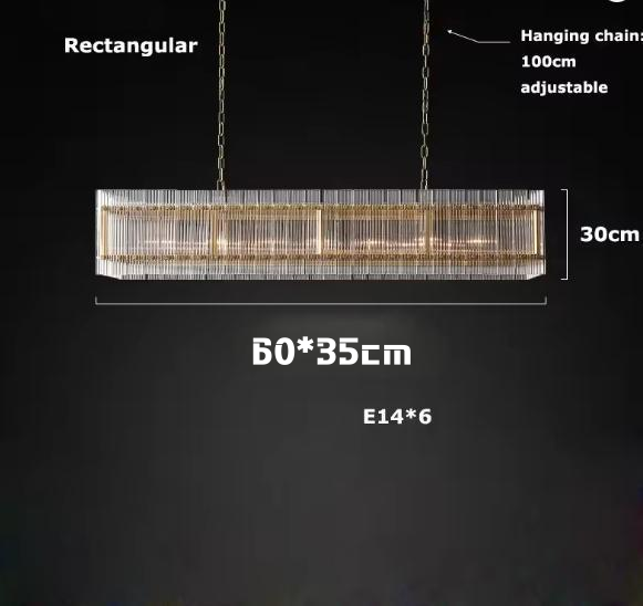 Modern Glass Square Chandelier Hanging Pendant Lights for Living Room