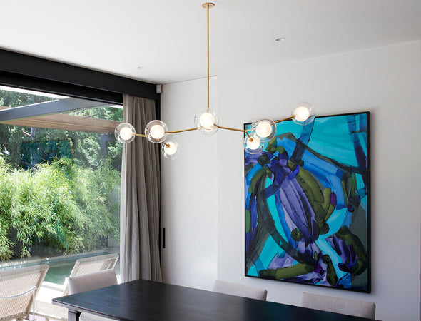 Modern Glass Ball Chandelier Led Hanging Pendant Lights with Bulbs for Staircase