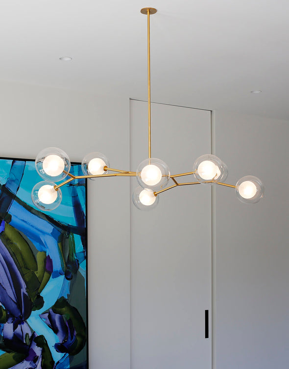 Modern Glass Ball Chandelier Led Hanging Pendant Lights with Bulbs for Staircase