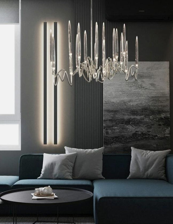 Crystal Candle Chandelier Modern Hanging Pendant Lights for Staircase Bedroom