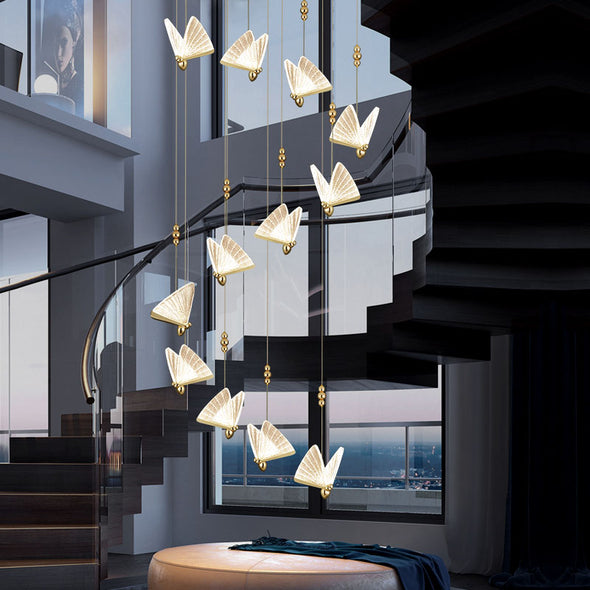 Modern Staircase LED Chandelier Home Decor For Kitchen Living Room Bar Lamp Ceiling Lights