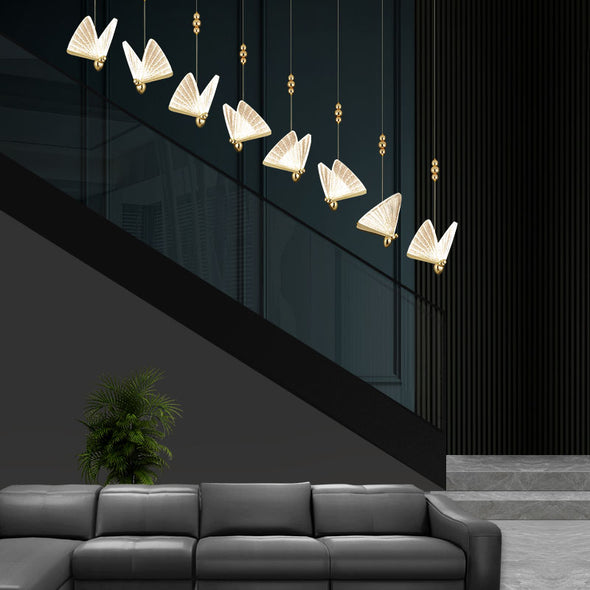 Modern Staircase LED Chandelier Home Decor For Kitchen Living Room Bar Lamp Ceiling Lights