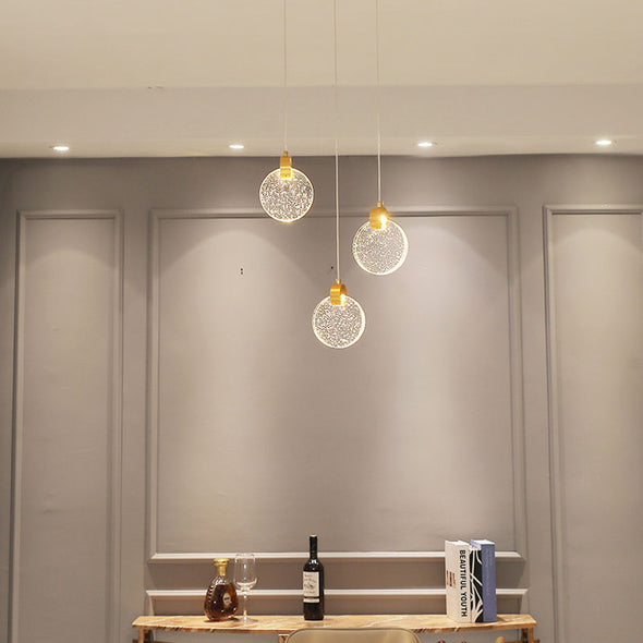 Minimalist Glass Chandelier Bubble Crystals Hanging Light For Stair