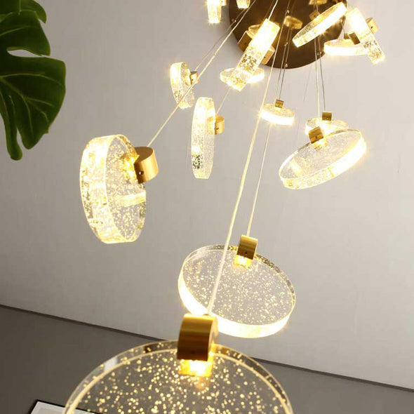 Minimalist Glass Chandelier Bubble Crystals Hanging Light For Stair