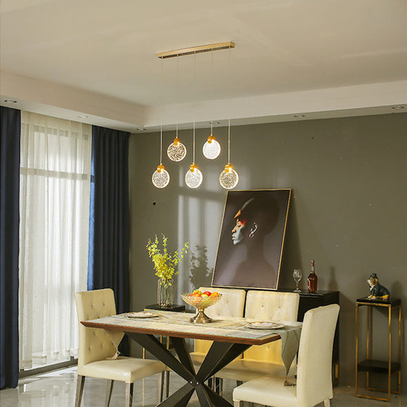Minimalist Glass Chandelier Bubble Crystals Hanging Light For Stair